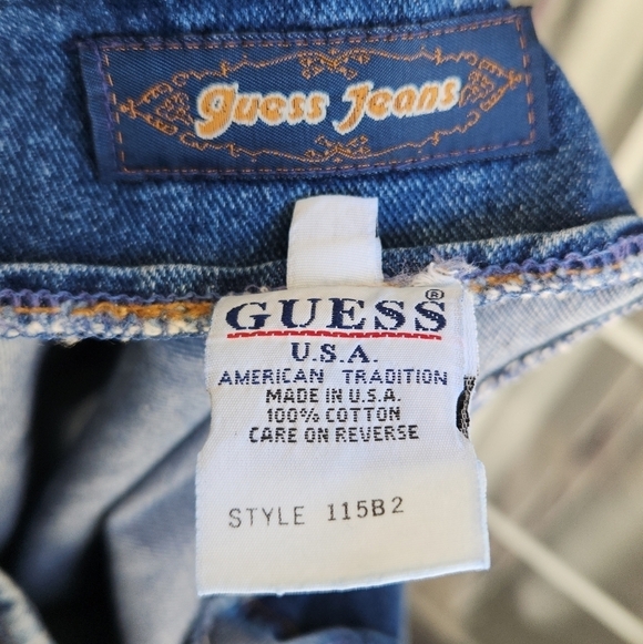 VTG 90s GUESS Buckle Wrap Denim Skirt - Picture 2 of 7